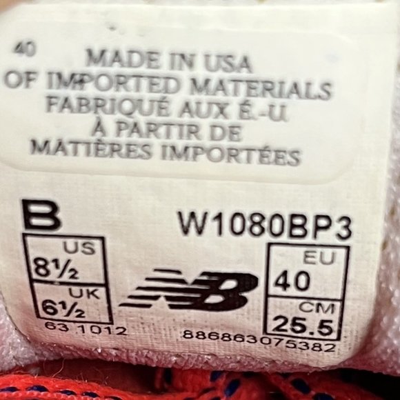 New Balance 1080 v3 Blue Red Womens US Size 8.5 EUR 40 W1080BP3 Running Shoes - Picture 10 of 10